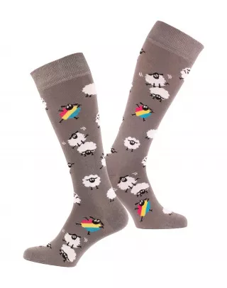Chaussettes cavalier mouton gris foncé panorama
