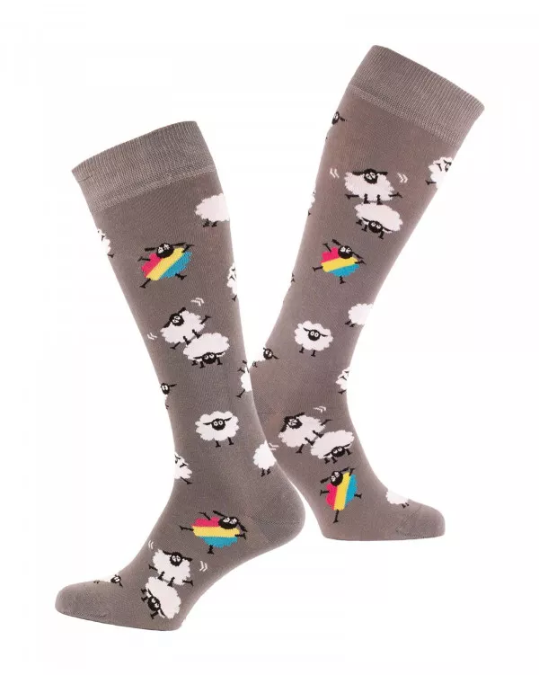 Chaussettes cavalier mouton gris foncé panorama