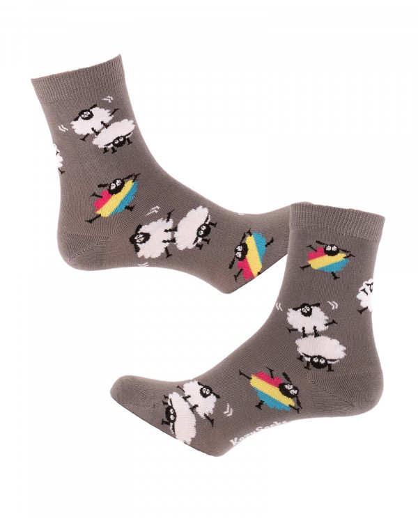 Socks with colourful sheeps