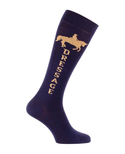 Chaussettes d'équitation Champion Dressage marine beige foncé