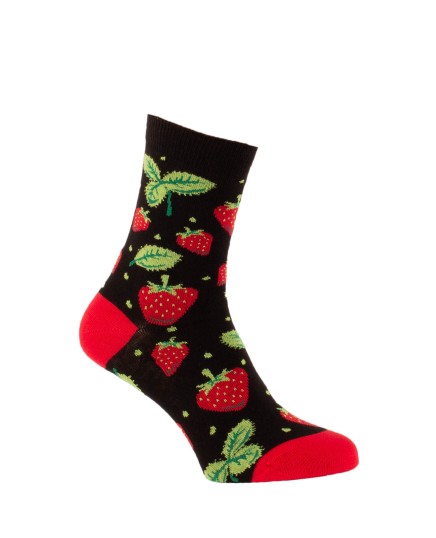 Chaussettes fraises fruit pied droit