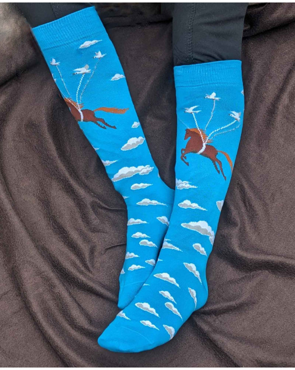 Chaussettes D'équitation Hautes Genou Go With Hightex - Neuves, Orange, Taille 35-43