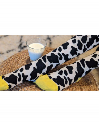 Chaussettes fantaisie vache pour l'équitation sur pied