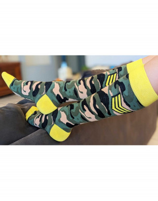 Camouflage riding socks with military chevron