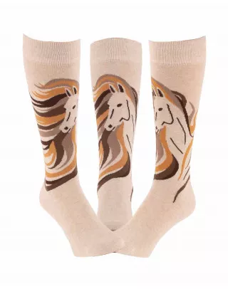 Chaussette equitation fantaisie Crin d'or ecru