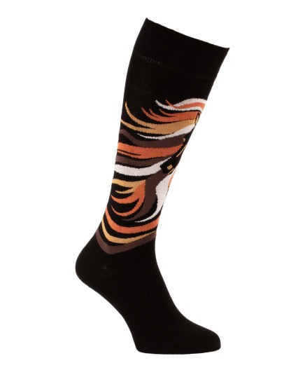 Chaussette fantaisie cheval crinière noir