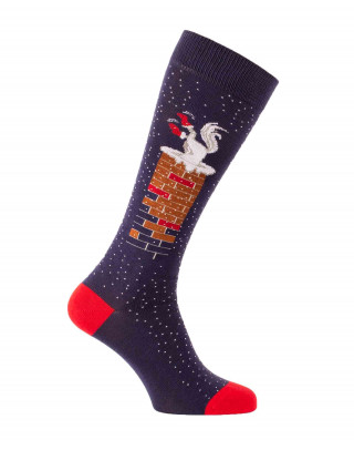 Chaussettes avec cheval de Noël et cheminée gauche