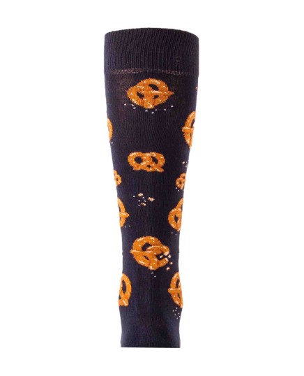 Chaussettes fantaisie équitation Bretzels marine de dos