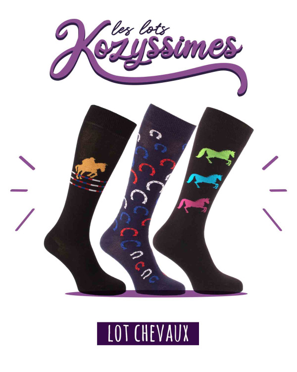 Pack of 3 Horses riding socks | KozySocks