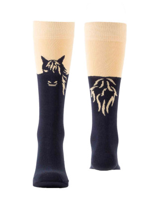 Chaussettes cheval Calypso marine beige