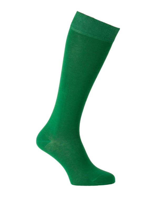 Chaussettes d'équitation unies en coton vert sapin