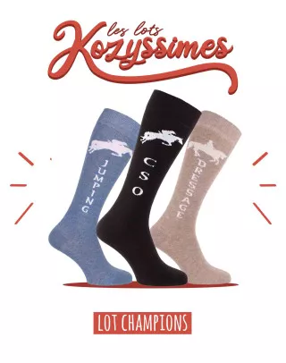 Lot 3 paires de chaussettes d'équitation disciplines 37/40