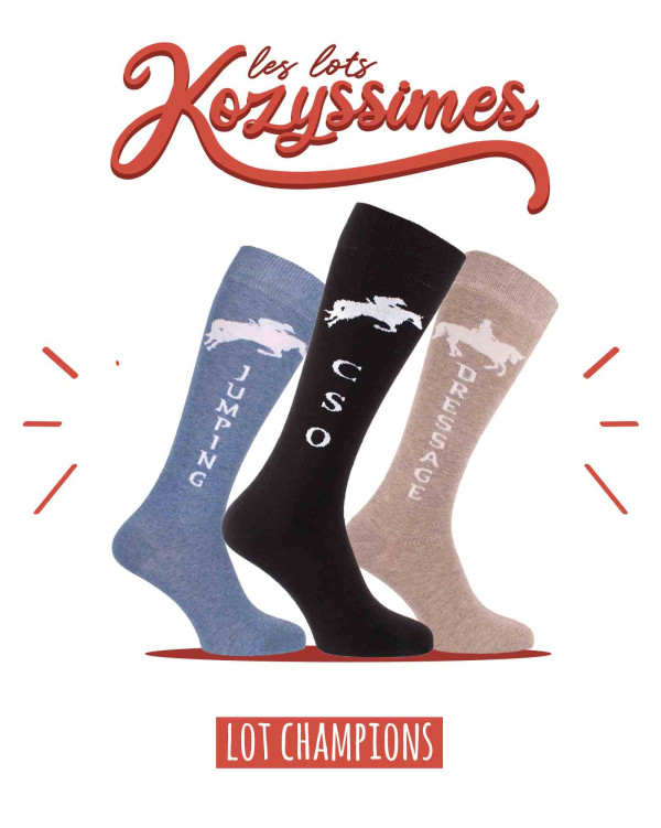 Pack of 3 Champions riding socks | KozySocks