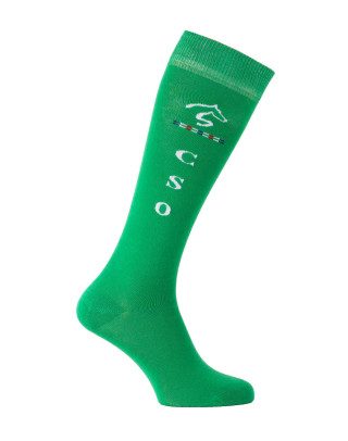 chaussettes d'équitation CSOxer vert blanc