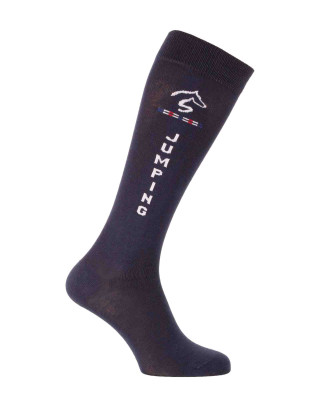 Chaussettes d'équitation Jumping Jump'Oxer marine et blanc