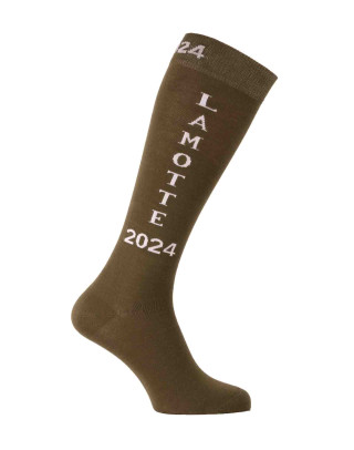 Chaussettes cheval Lamotte 2024 kaki et blanc