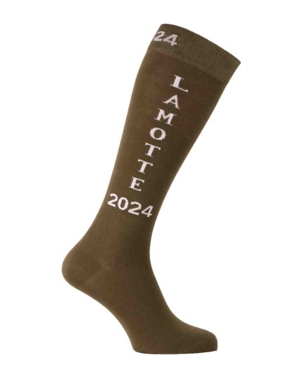 Chaussettes cheval Lamotte 2024 kaki et blanc