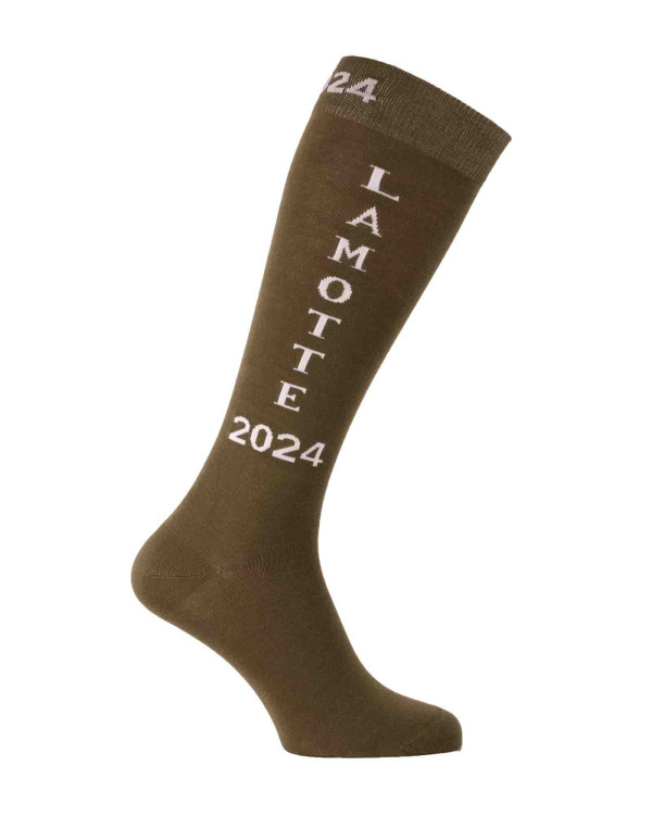 Chaussettes cheval Lamotte 2024 kaki et blanc