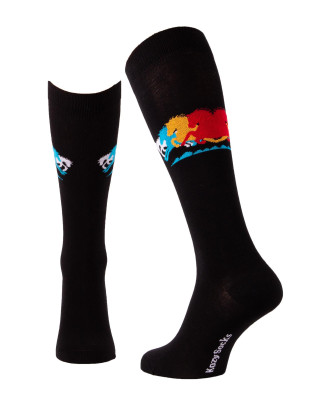 chaussettes cavalcade de chevaux rouge profil