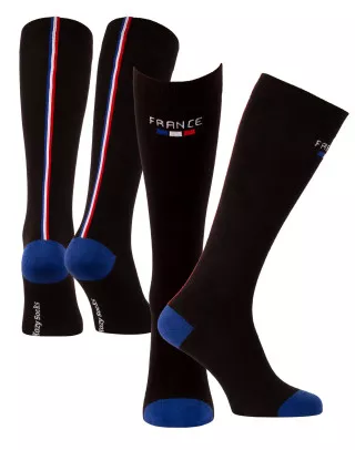 Chaussettes hautes France noir panorama