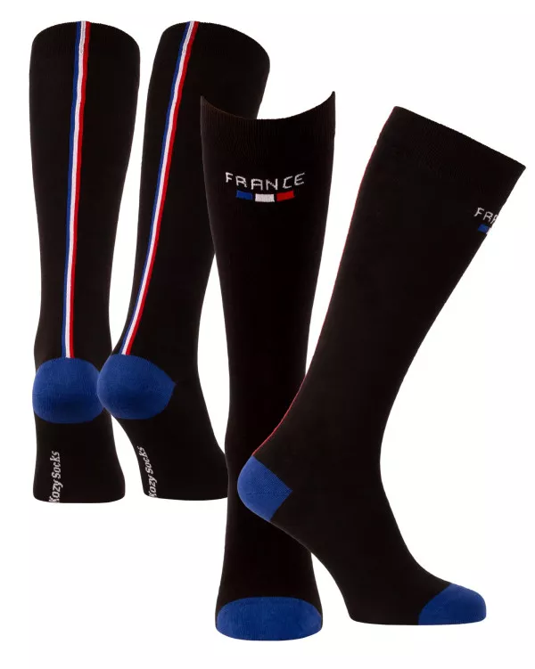 Chaussettes hautes France noir panorama Chaussettes hautes France noir panorama