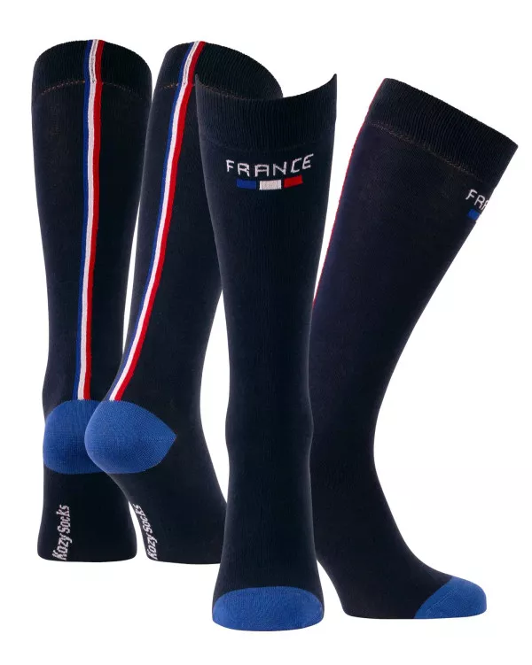 Chaussettes hautes France marine panorama