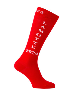 Chaussettes d'équitation Lamotte 2024 rouge et blanc