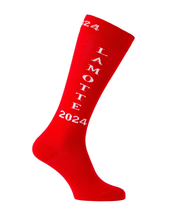 Chaussettes d'équitation Lamotte 2024 rouge et blanc