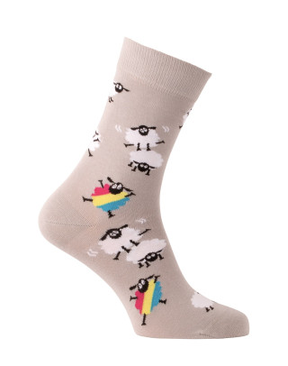 Socks with colourful sheeps