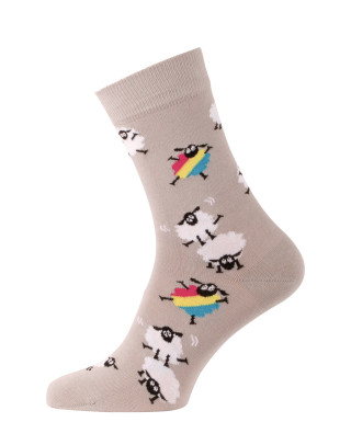 Socks with colourful sheeps