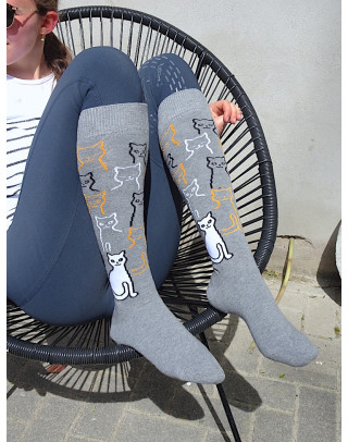 Riding socks with colourful cats