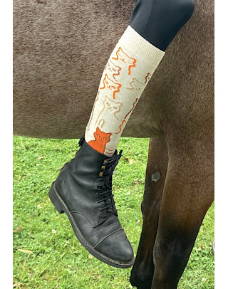 Riding socks with colourful cats