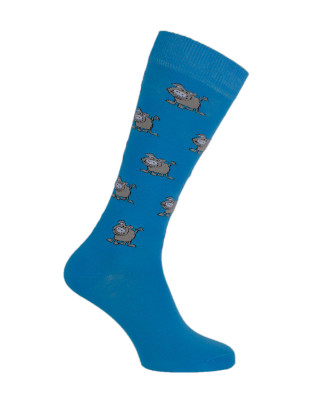 Chaussettes équitation Piggy cochons turquoise gris