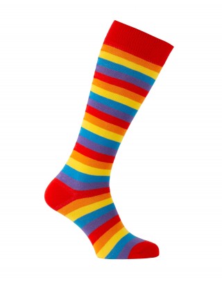 Multicoloured stripes riding socks | KozySocks