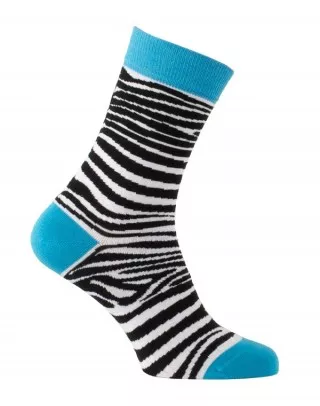 Calzini con un fashion design zebra