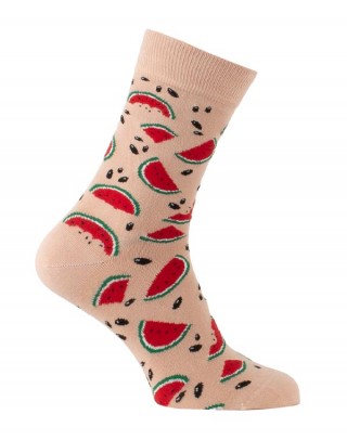 chaussettes courtes pastèques party vieux rose 3/4