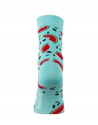 chaussettes courtes pastèques party  turquoise clair arrière