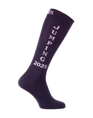 Chaussettes montantes jumping 2025 marine blanc