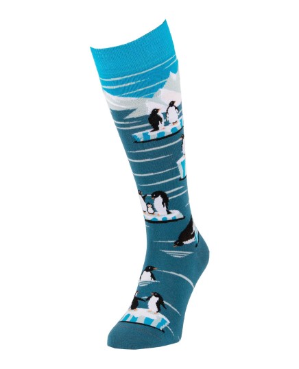 Chaussettes fantaisie pour cavalier Pingouins 3/4 droite