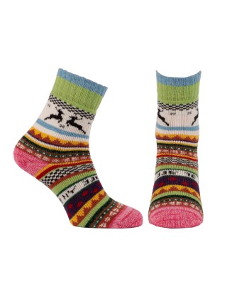 Chaussettes en laine rose