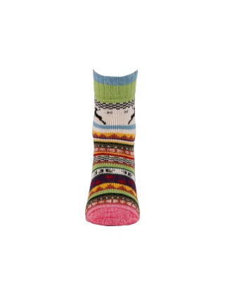 Chaussettes en laine rose face