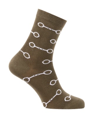 Chaussettes à motif mors de cheval kaki