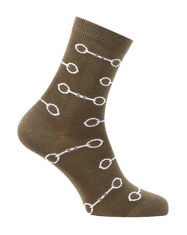 Chaussettes à motif mors de cheval kaki