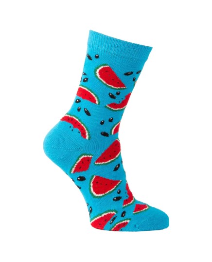 chaussettes courtes pastèques party turquoise foncé arrière