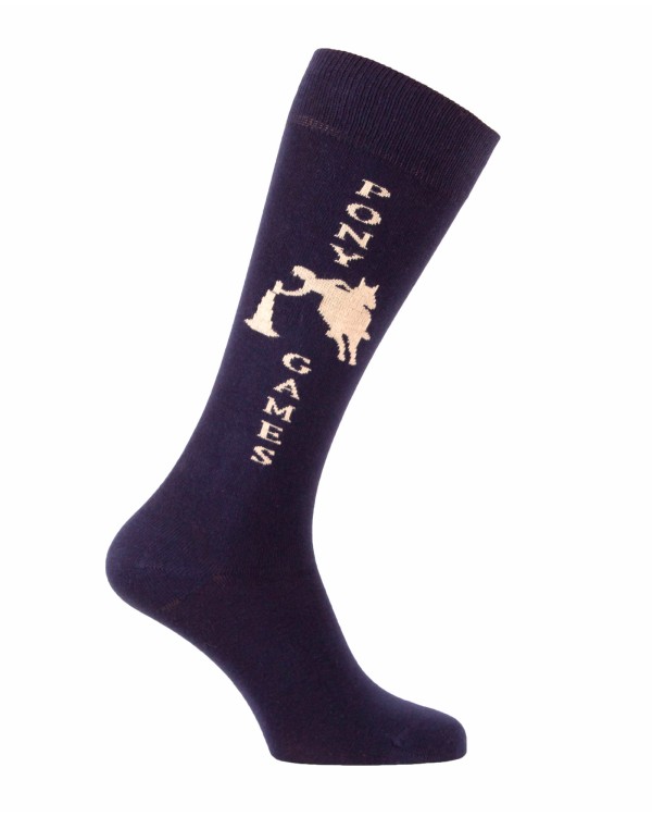 Chaussettes d'équitation Champion Pony Games marine beige