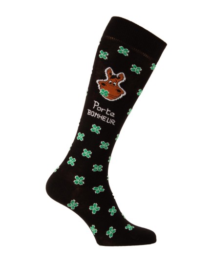 Chaussettes d'équitation Porte Bonheur noire