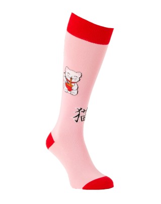Japanese Maneki Neko cat equestrian socks