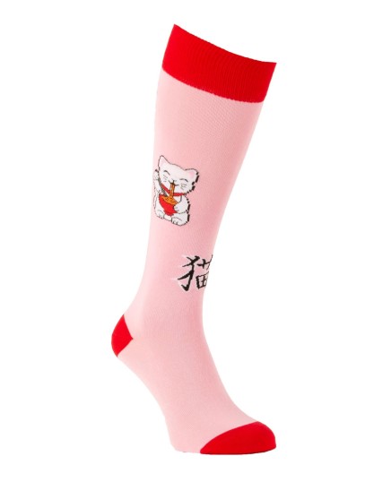 Japanese Maneki Neko cat equestrian socks