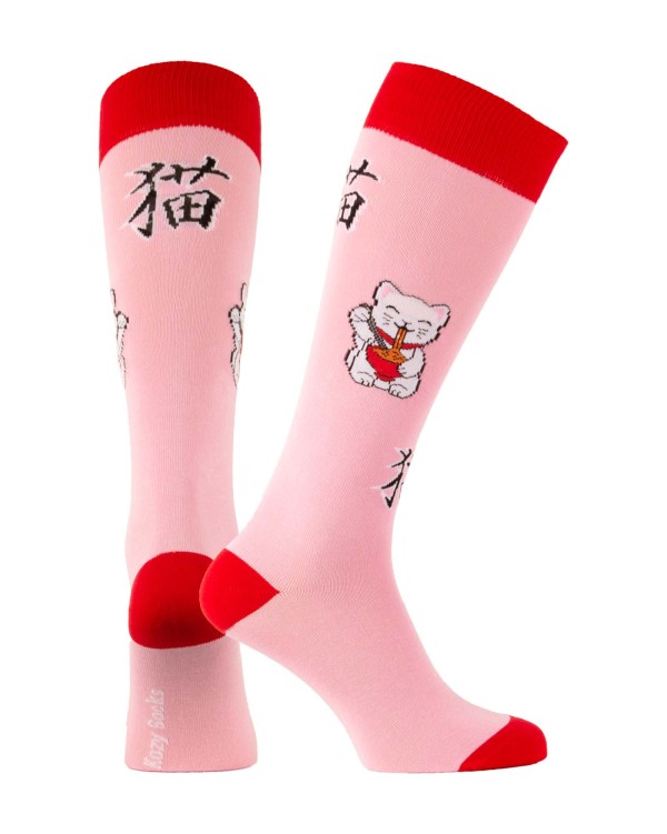 Japanese Maneki Neko cat equestrian socks