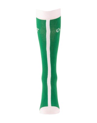 Chaussettes hautes fantaisie Squid vert avec matricule et symboles face